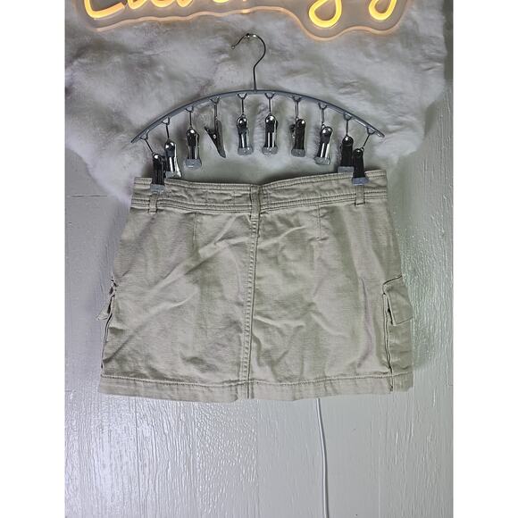 Y2K Mini Skirt Cotton On Bobbie Cargo Mini Skirt Womens 4 Khaki School Party - Picture 4 of 6
